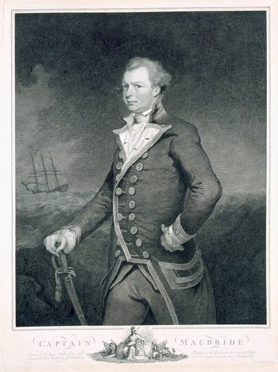 Retrato del Almirante John Macbride (m.1800) grabado por James Fittler (1758-1835) 1792 de James Northcote